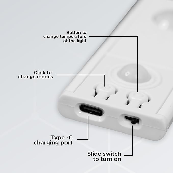 LED PIR Motion Sensor Cabinet  With USB Rechargeble