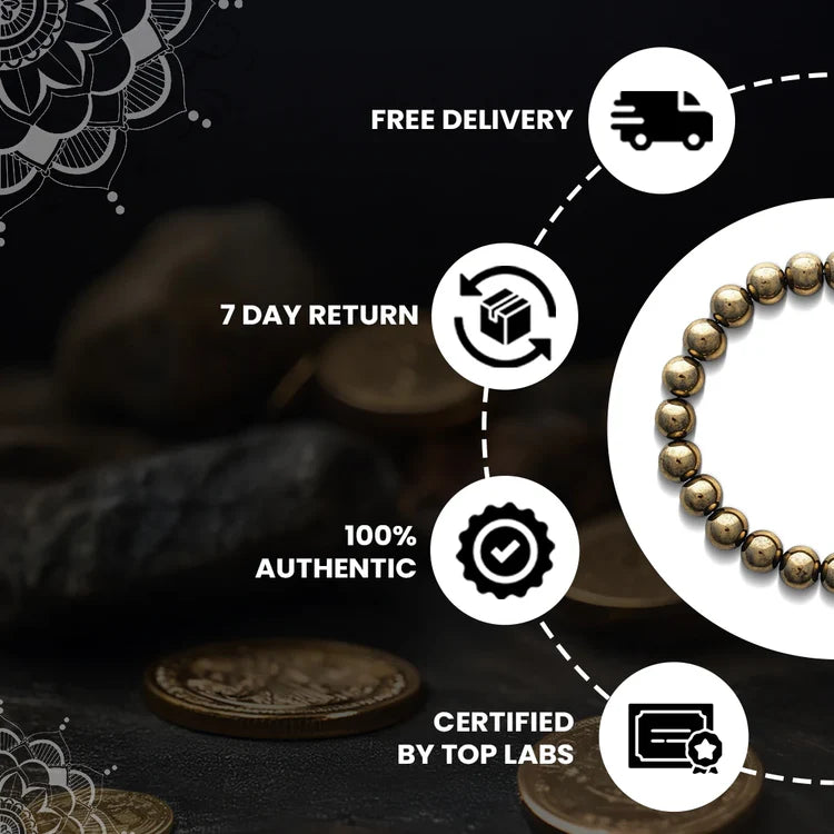 Golden Pyrite Bracelet for Money Attraction